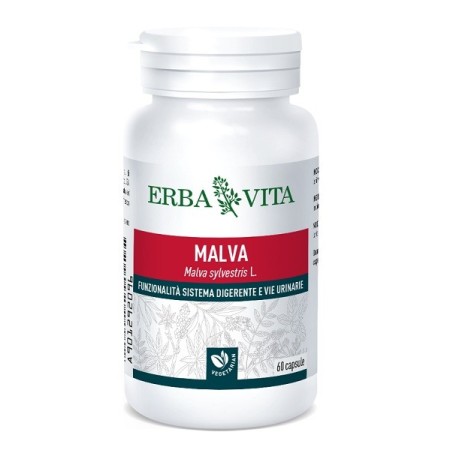 Erba Vita Malva Integratore Sistema Digerente e Vie Urinarie 60 Capsule