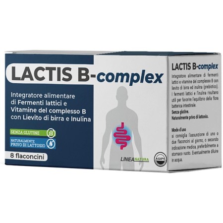 Lactis B Complex Integratore 8 Flaconcini da 10 ml Con Tappo Serbatoio