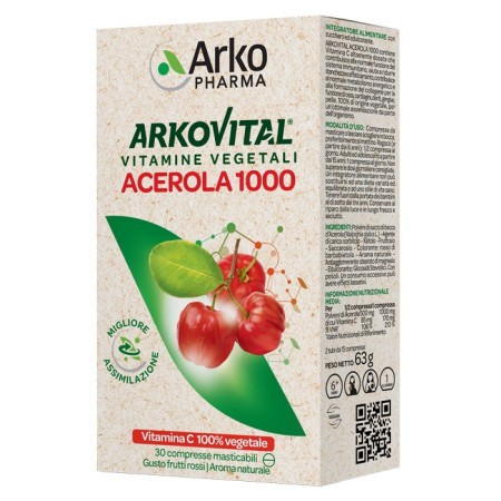 Arkovital Acerola 1000 Integratore 30 Compresse Masticabili