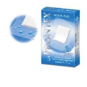 Safety Prontex Aqua Pad Medicazione Sterile In TNT Resistente All'acqua 5x7 cm 5 Pezzi