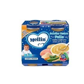 Mellin Pappa Completa Omogeneizzato di Pollo e Verdure 2 x 200 g