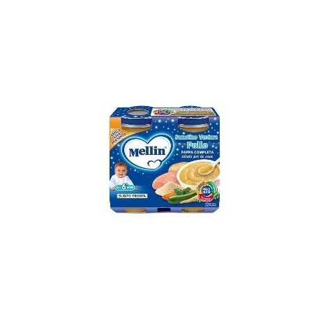 Mellin Pappa Completa Omogeneizzato di Pollo e Verdure 2 x 200 g
