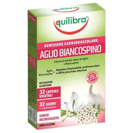 Equilibra Aglio e Biancospino Integratore Benessere Cardiovascolare 32 Capsule Vegetali