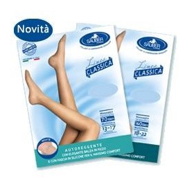 Sauber Linea Classica Autoreggenti in Maglia Microrete 140 Den Neutro Beige Taglia 2