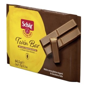 Schar Twin Bar Wafer Senza Glutine Ricoperto di Cioccolato al Latte 65 g