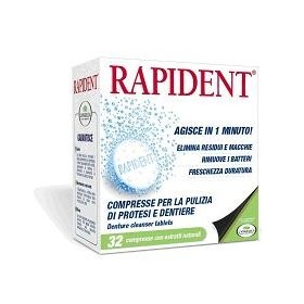 Rapident Per La Pulizia Delle Dentiere In Compresse 32 pezzi