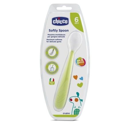 Chicco Cucchiaio Morbido Silicone Verde  6m