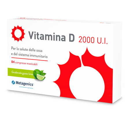 Vitamina D 2000 U.I. Integratore Sistema Immunitario E Ossa 84 Compresse Masticabili