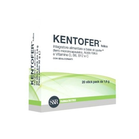 Kentofer Folico Integratore Acido folico, Ferro e Vitamine 20 Bustine