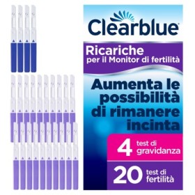 Clearblue Advanced Test di Ricambio per Monitor di Fertilità 20 Test di Fertilità   4 Test di Gravid