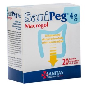 Sanipeg Macrogol Polvere per Soluzione Orale Trattamento Stipsi 20 Bustine 4 g