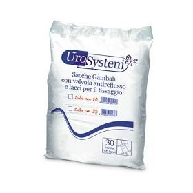 UroSystem Sacche Gambali Con Valvola Antireflusso Tubo 10 cm 30 Pezzi