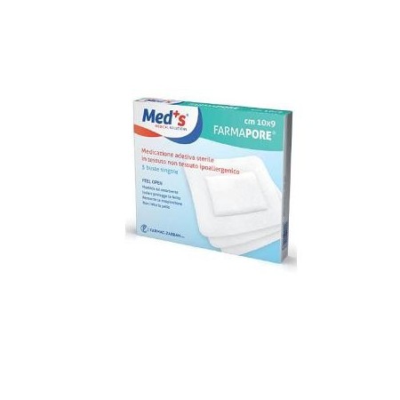 Med's Farmapore Medicazione Autoadesiva Sterile con Cerotto 6x9 cm 5 Pezzi