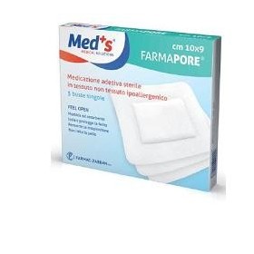 Med's Farmapore Medicazione Autoadesiva Sterile con Cerotto 10x9 cm 5 Pezzi