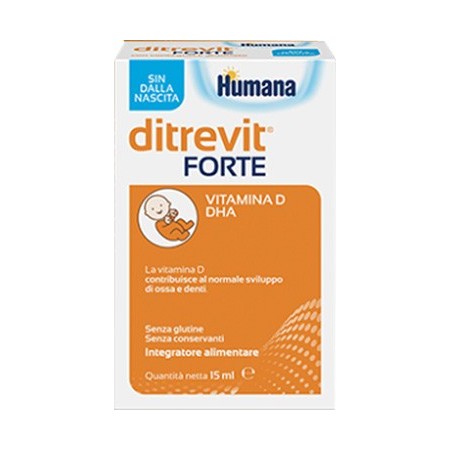 Humana Ditrevit Forte Integratore Vitamina D e DHA Gocce 15 ml
