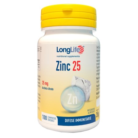 LongLife Zinc Integratore Zinco 100 Compresse
