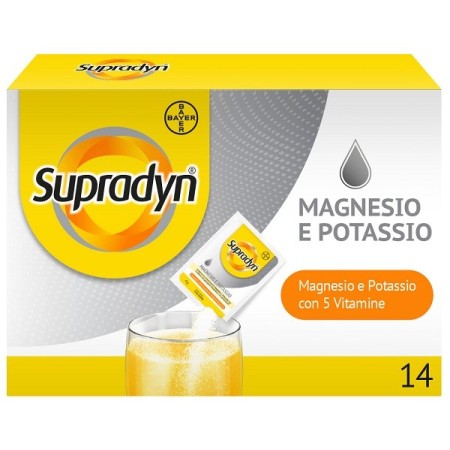 Supradyn Magnesio e Potassio, Integratore Sport con Vitamine B, Vitamina C e Minerali 14 Bustine Eff