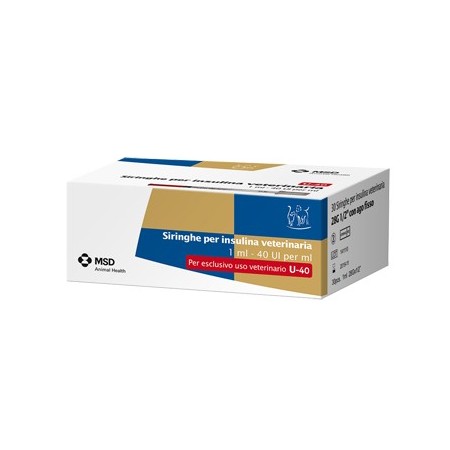 MSD Siringa Per Insulina Veterinaria Con Ago 29G 40 ui/ml 30 Pezzi