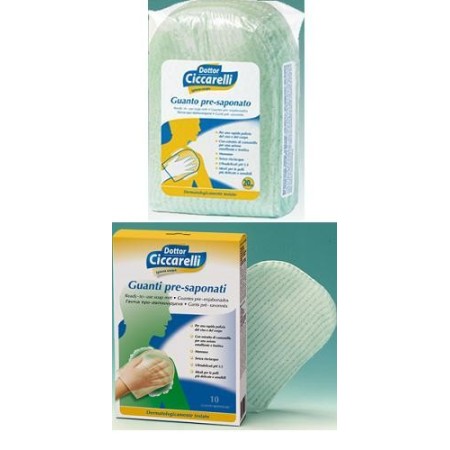 Dr. Ciccarelli Guanto Presaponato Senza Risciacquo Monouso 20 Pezzi