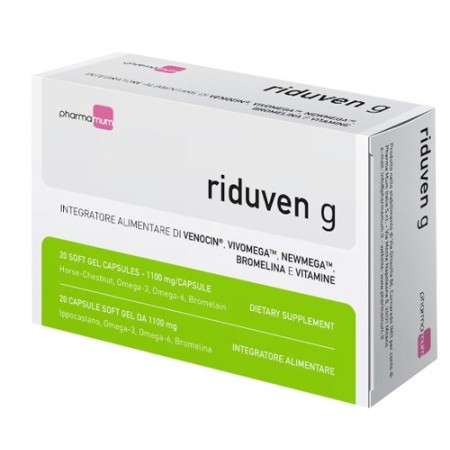 Riduven G Integratore per Microcircolo e Drenaggio Liquidi Corporei 20 Capsule Softgel