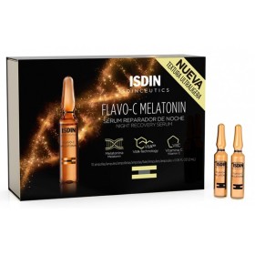Isdin Isdinceutics Flavo-C Melatonin Siero Riparatore Notte Viso 10 Fiale