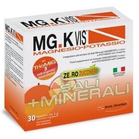 MG.K Vis Magnesio Potassio Arancia Zero Zuccheri Integratore Sali Minerali 30 Bustine