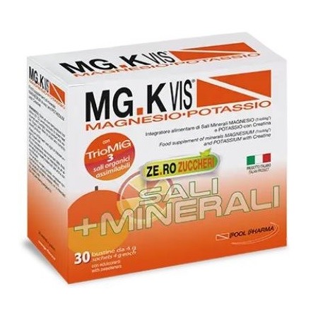 MG.K Vis Magnesio Potassio Arancia Zero Zuccheri Integratore Sali Minerali 30 Bustine