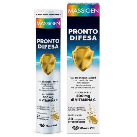 Massigen Pronto Difesa Integratore Supporto Difese Immunitarie 20 Compresse Effervescenti
