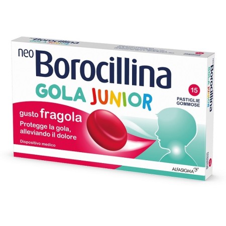 NeoBorocillina Gola Junior 15 Pastiglie Gommose Fragola