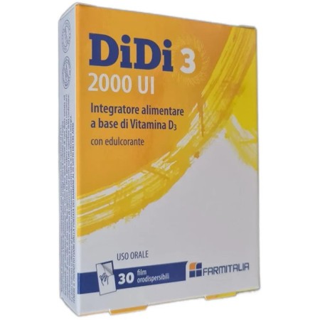 DiDi3 Vitamina D3 Integratore 2000 UI 30 Film Orodispersibili 
