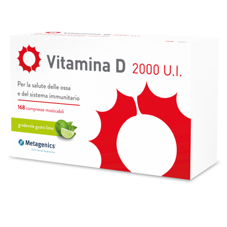 Vitamina D 2000 U.I. Integratore Sistema Immunitario E Ossa 168 Compresse Masticabili