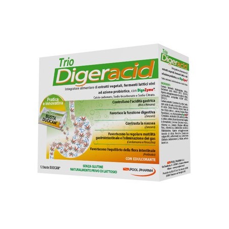 Trio Digeracid Integratore Bruciore e Acidità 12 Bustine
