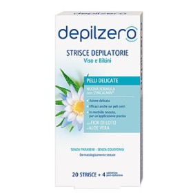Depilzero Strisce Depilatorie Viso e Bikini 24 Pezzi