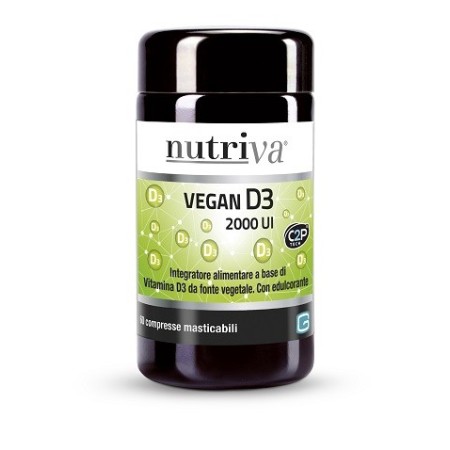 Nutriva Vegan D3 Integratore Vitaminina D 60 Compresse Masticabili
