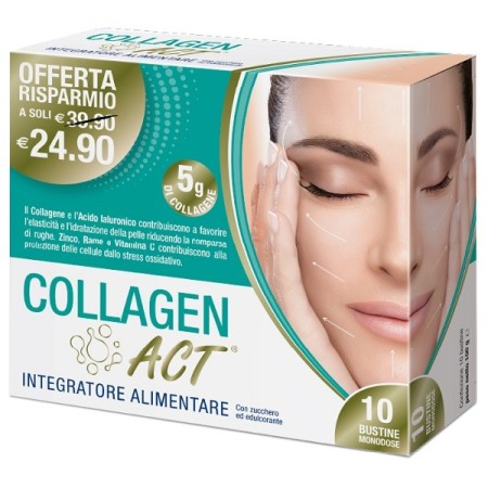 Collagen Act Integratore di Collagene 10 Bustine Monodose