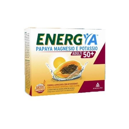 Energya 50  Papaya Magnesio e Potassio Adulti Integratore Sali Minerali 14 Bustine