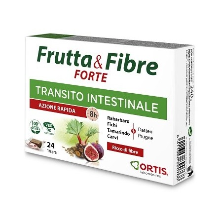 Frutta e Fibre Forte Integratore per il Transito Intestinale Pigro Occasionale  24 Cubetti