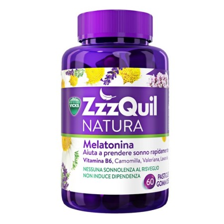 ZzzQuil Natura Integratore Per Il Sonno a Base Di Melatonina Con Camomilla, Valeriana e Lavanda 60 P