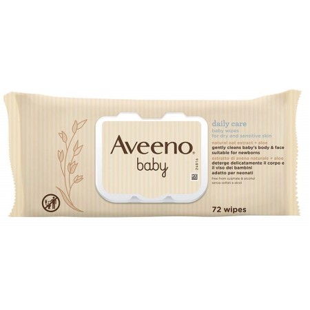 Aveeno Baby Daily Care Salviettine Detergenti Neonato 72 Pezzi