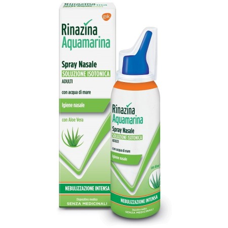 Rinazina Aquamarina Spray Nasale Isotonico Intenso con Aloe Vera 100 ml