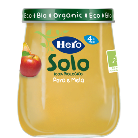 Hero Baby Solo Omogeneizzato Biologico Pera e Mela 120 g
