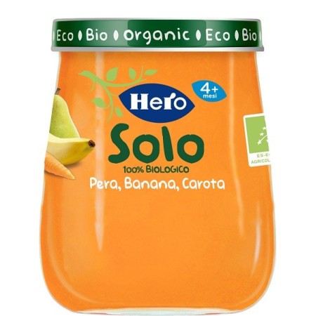 Hero Baby Omogeneizzato Pera Banana E Carota 100% Bio 120 g