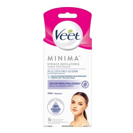 Veet Minima Strisce Depilatorie Viso 16 Pezzi