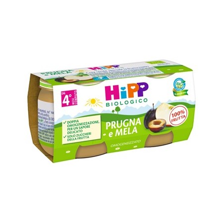 Hipp Bio Omogeneizzato Prugna e Mela 2x80 g