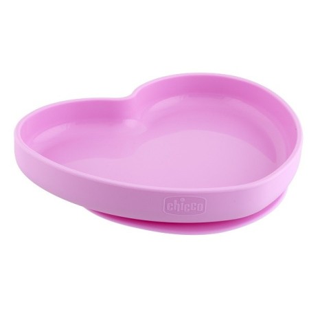 Chicco Piatto Cuore Silicone Con Ventosa Rosa 1 Pezzo