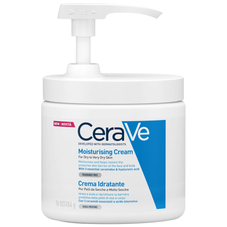 CeraVe Crema Corpo Idratante Pelle Molto Secca con Dispenser 454 g