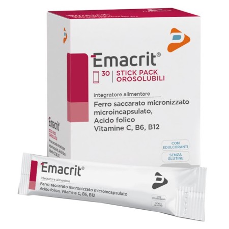 Emacrit Integratore Ferro 30 Stick Orosolubili