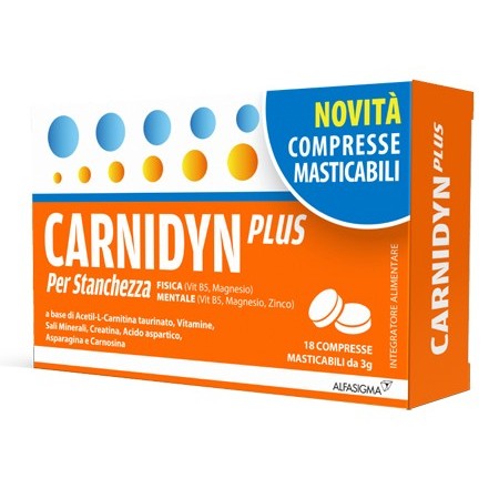Carnidyn Plus Integratore con Carnitina 18 Compresse Masticabili