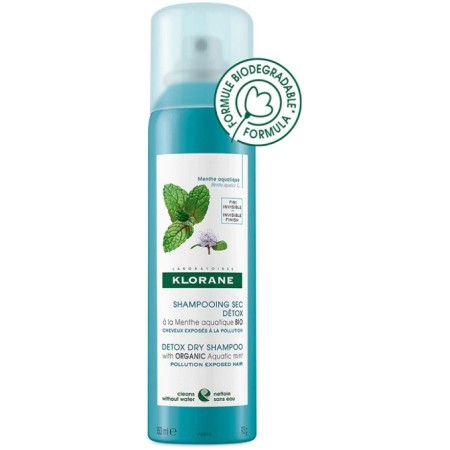 Klorane Shampoo Secco alla Menta Acquatica Bio Anti-inquinamento e Detox 150 ml
