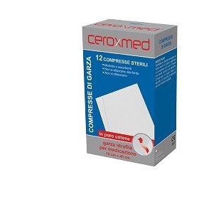 Ceroxmed Compresse di Garza Sterili in Puro Cotone 10x10 cm 100 Pezzi